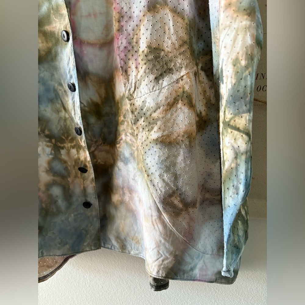 CYNTHIA ASHBY Tie Dye Shirt Jacket Size Large Oversized (Plus Sized) - Picture 6 of 16